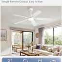 ZMISHIBO 52" Ceiling Fans with Lights, White Modern Ceiling Fan with Remote, bedroom Indoor Ceiling Fan with Dual Finish Blades, Quiet & Strong Motor, Bright LED Light.