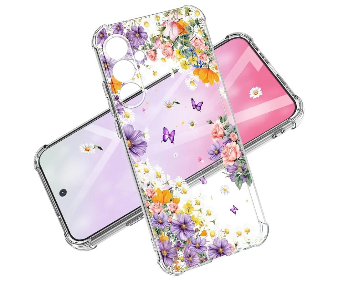 for Samsung Galaxy S24 FE Case 5G 6.7", [10FT Military Grade Drop Test] Marble Planet Soft Slim TPU Protective Shockproof Phone Case Cover (Purple Sweetheart)