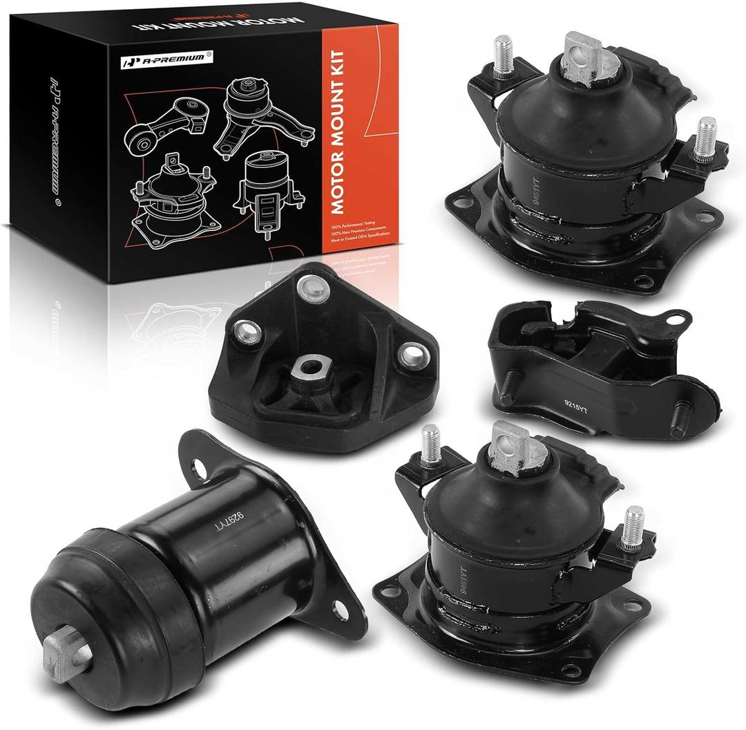 A-Premium 5PCS Engine Motor Mount Set Compatible with Acura TL 2004-2006 V6 3.2L, Honda Accord 2003-2007 V6 3.0L, Automatic Auto Transmission, SOHC, Replace A4526HY A4527HY A4524 A4544 A4517