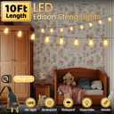10FT Outdoor String Lights - Waterproof LED Patio Lights Shatterproof ST38 Edison Bulbs, Connectable Hanging Outdoor Vintage Lights for Indoor Backyard Yard Gazebo Porch Party Decor