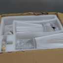 Gold Linear Chandelier, 2-Light Modern Chandelier for Dining Room Light Fixture, Dining Light Fixtures with White Fabric Shade Pendant Lights Kitchen Island for Restaurant, Living Room, Bedroom