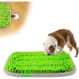 Snuffle Mat for Dogs, 17" x 21" Dog Snuffle Mat Interactive Feed Game for Boredom, Encourages Natural Foraging Skills and Stress Relief, Easy to Fill Machine Washable (NEW-Green)