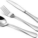 E-far Forks Spoons and Knives Set for 4, 12 Pieces Stainless Steel Silverware Set, Food Grade Flatware Cutlery Set for Home Kitchen Restaurant, Mirror Finish, Dishwasher Safe