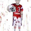Xtinmee Zombie Football Player Costume for Kids Boys Scary Zombie Child Costume for Halloween Party (Large (10-12yr))