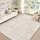 6x9 Area Rugs Living Room Rug: Washable Modern Abstract Rugs Neutral Non Slip Rug Soft Low Pile Indoor Bedroom Carpet for Nursery Office Dining Room Kids Room (Beige, 6'x9')