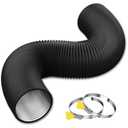 Reinforced Dryer Vent Hose 4 inch 6 FT with 2 Key Hose Clamps, Heavy Duty Flexible Duct Hose for Laundry, Grow Tent, Bathroom Exhaust Fan