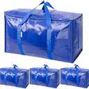 TICONN 3 Pack Extra Large Moving Bags with Zippers & Carrying Handles, Heavy-Duty Storage Tote Moving Boxes for Space Saving (3 PK, 18 Gallon)