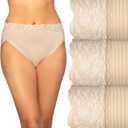 Vanity Fair Womens Flattering Lace Panties: Lightweight & Silky with Superior Stretch (8, 3 Pack - Neutral)