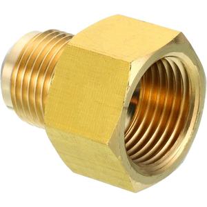 PATIKIL 5/8 Inch Female Flare (7/8"-14UNF) x 1/2 Inch Male Flare (3/4"-16UNF) Connector, SAE 45 Degree Flare Brass Adapter Flare Pipe Fitting for Air Gas Line Refrigeration HVAC