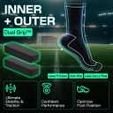 Lux Dual Grip Socks - Soccer Grip Socks for Men and Women. GripArray Performance & Comfort