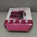 Heated Blanket Electric Throw, 50" x 60" Heating Blanket with 5 Levels & 10 Hours Auto Off, Extremely Soft Flannel Warm Blanket Gifts Over-Heat Protection, ETL Certified Machine Washable