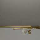 Warm Gold Curtain Rods for Windows 28 to 48",1 Inch Disc Wrap Around Curtain Rod with Aluminum Finials and Brackets,No Screw Disassembly Adjustable Blackout Curved Room Darkening Curtain Rod