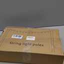 SINLEY 4 Pack String Light Poles, 10 Ft Metal Poles with Fork for Outdoor String Lights, Outdoor Light Poles with Fork, Poles/Post/Stand for Outside, Patio, Deck, Backyard, Garden Wedding, Party
