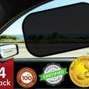 kinder Fluff Car Window Shade (4Pack)-The Only Certified Car Window Sun Shade for Baby Proven to Block 99.95% UVR - Mom's Choice Gold Award - Car Seat Sun Protection - Standard (20x12in (51x31cm))