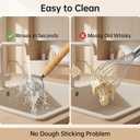 3 x Danish Dough Whisk for Bread Baking - Stainless Steel Sourdough Whisk with Ergonomic Wooden Handle - Ideal for Mixing Sourdough, Pizza, Pastry Dough & Batter