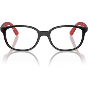 Ray-Ban Kids' Ry1632 Round Prescription Eyewear Frames (Black on Rubber Red/Demo Lens)