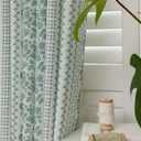 DrapePalette - Linen Blend Pinch Pleated Curtains 96 Inches Long for Living Room, Bedroom, Dining Room, Light Filtering Curtains 2 Panels Set, Modern Floral Printed Design, Summer Green, 30" W x 96" L