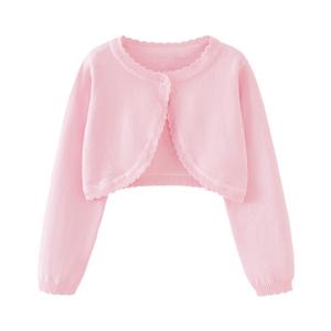 Miccina Girls Bolero Cardigan Sweater Toddler Kids Long Sleeve Button Knit Shrug Cropped Cover Up Jacket Tops Mustard Yellow