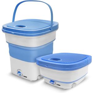PURE CLEAN Portable Washing Machine Mini Washer Lightweight Collapsible Bucket - Perfect for Camping, Travelling, Apartment