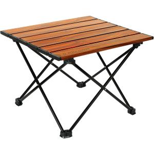 ROCK CLOUD Portable Camping Table Ultralight Aluminum Folding Beach Table Camp for Camping Hiking Backpacking Outdoor Picnic, Wood Grain, Small