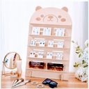 Briwooody 5 Tier Greeting Card Display Stand for Vendors 26 Inch Sticker Display Stand Bear Wooden Bookmark Holder with Adjustable Height for Retail Counter, Craft Trade Shows, Palyroom