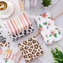 Whaline 12 Sheet Safari Wrapping Paper Wildflower Leopard Zebra Print Gift Wrap Paper Bulk Decorative Art Paper for DIY Crafts, 19.7 x 27.6 Inch, Folded Flat