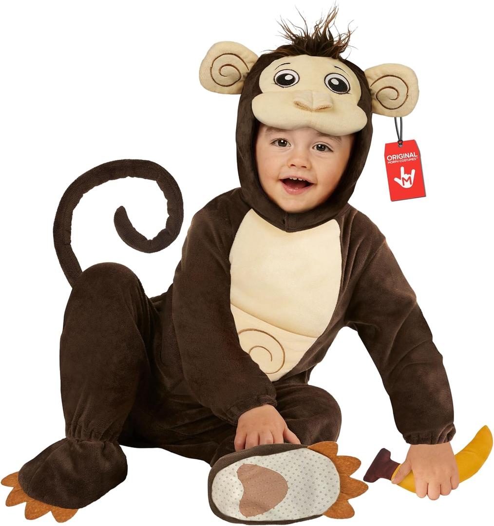 Morph Monkey Costume Kids, Monkey Costume Toddler, Baby Halloween Costumes, Kids Halloween Costumes (1-2 Years)