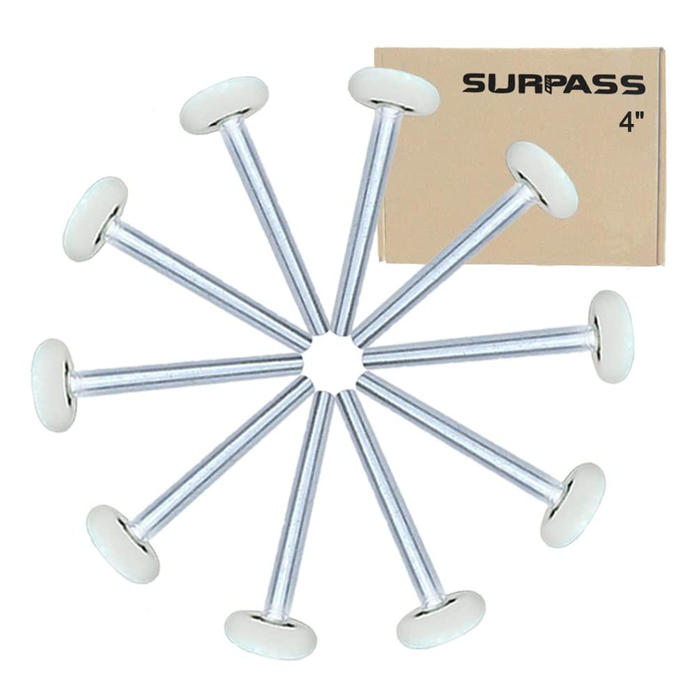 Surpass 10 Pack 2'' Ultra-Quiet Nylon Garage Door Rollers 4 Stem, 6200-2RS Double Seals Precision Bearings