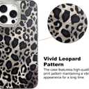 KANGHAR Case for iPhone 16 Pro Max Leopard Printed Pattern | Cute Cheetah Design Clear Bumper Hard Back Shockproof Protective Diamond Glitter Camera Lens Cover White