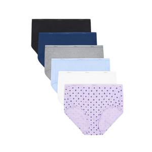 Hanes Womens Underwear Briefs Pack, 6-Pack, Cotton Brief Panties for Women, Moisture-Wicking (11)