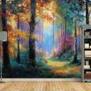 Autumn Forest Scenery Bedroom Peel and Stick mural-108"x157"