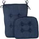 Klear Vu Embrace Rocking Chair Cushions for Living Room, Nursery, or Home Office, Tufted and Non-Slip Pads, 2 Piece Set, Seat 16"x15" and Seat Back 24"x17", Blue