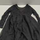 Arshiner Flower Girl Dress V Back Lace Long Sleeve Tulle Special Occasion Wedding Party Dresses (7-8 Years, Black)
