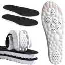 4D Cloud Insoles for Men and Women, Memory Foam Cloud Insoles Super Soft Anti-Fatigue, Shock Absorption, Relieve Foot Pain, (Black, Women: US 7-8.5)