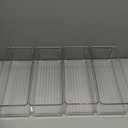 Hudgan 4 Pcs Storage Container Breastmilk for Fridge, Clear Organizer Bins for Milk Bags, Plastic Storage Bins for Freezer, Pantry, Bottles Bathroom, Vanity, Drawer and Yogurts