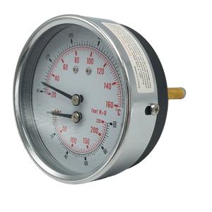 4104-3.25-2-70-100PSI Tridicator, 3 1/4" Dial, 2" Stem, 70/320F, 0-230'/H2O, 0-100 psi, Dry, 3-2-3% Accuracy, Back Mount, Steel, Black