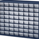 Plastic Storage Drawers – 60 Compartment Organizer – Desktop or Wall Mount Container for Hardware, Parts, Crafts, Beads, or Tools by Stalwart, Navy Blue