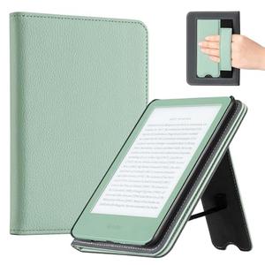 CoBak Case with Stand for for 6" Kindle (2024 & 2022, 11th Gen) – PU Leather Smart Cover with Auto Sleep/Wake & Hand Strap, Premium Protective Case for Kindle Basic,Sage Green