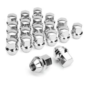 Dynofit M14×1.5 OEM Lug Nuts Compatible with Ram 1500 Jeep Buick Cadillac Chrysler, 20PCS Chrome Wheel Nuts 22mm Hex 1.5" Height One-piece Design Conical Cone Bulge Seat
