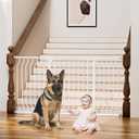 29-57" Baby Gate for Stairs, Baby Safety Essentials, Auto Close Gate for Doorways, Easy Install Pressure Mounted Dog Gate Indoor, Pet Gates for Dogs, White