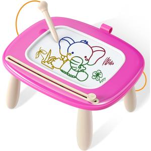 Seimome Magnetic Drawing Board, Toddler Girl Toy for 1-3 Year Old, Doodle Board Learning and Educational Toy for 1 2 3 Year Old Baby Birthday Gift- Deep Pink