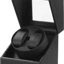 Automatic Watch Winder with Quiet Japanese Motor,AC Adapter or Battery Powered,Premium Leather Exterior and Soft Flexible Watch Pillows for Watches