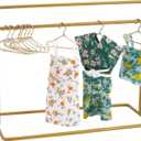 SUPERFINDINGS 1 Set Doll Garment Rack Including 1Pc 6x2.8x4.7inch Doll Clothes Storage Rack Doll Closet and 10Pcs Mini Doll Clothes Hangers Doll Wardrobe Furniture Accessories for Dollhouse Supplies