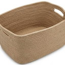 MEGASKET Wicker Basket for Storage, 22"x17"x11"  Woven Basket with Handle, Rectangular Cute Storage Bin for Books, Shoes, Clothes, Towels, Decorative Gift Bin Empty, Stuffed Animal Organizer, Home Decor