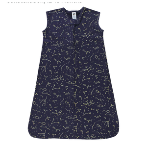 Hudson Baby Unisex Baby Cotton Sleeveless Wearable Sleeping Bag, Sack, Blanket, Navy Constellation, 0-6 Months