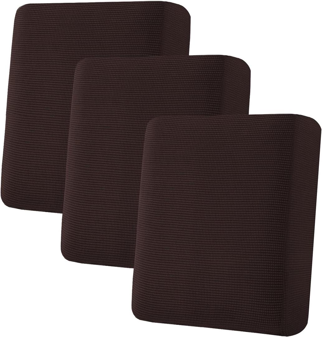 H.VERSAILTEX Super Stretch Stylish Cushions Covers/Furniture Cover Spandex Jacquard Small Checked Pattern Super Soft Slipcover Washable Individual (3 Cushion Sofa)