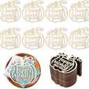 Amyhill 30 Pcs Friendsgiving Table Decor Coloring Wooden Pumpkins Cutouts Friendsgiving Party Decorations Plate Sign Thanksgiving Centerpiece for Table Pumpkin Wood Cutout for Thanksgiving (Natural)