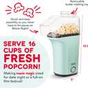 DASH Fresh Pop Popcorn Maker - Oil-Free, Air Popcorn Popper - With Measuring Cup & Recipe Guide - Perfect for Movie Nights - 16 Cups, Aqua