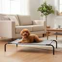 Amazon Basics Cooling Breathable Elevated Dog Bed with Durable Metal Frame, Medium, 43 x 26 x 7.5 Inch, Grey, Easy to Assemble