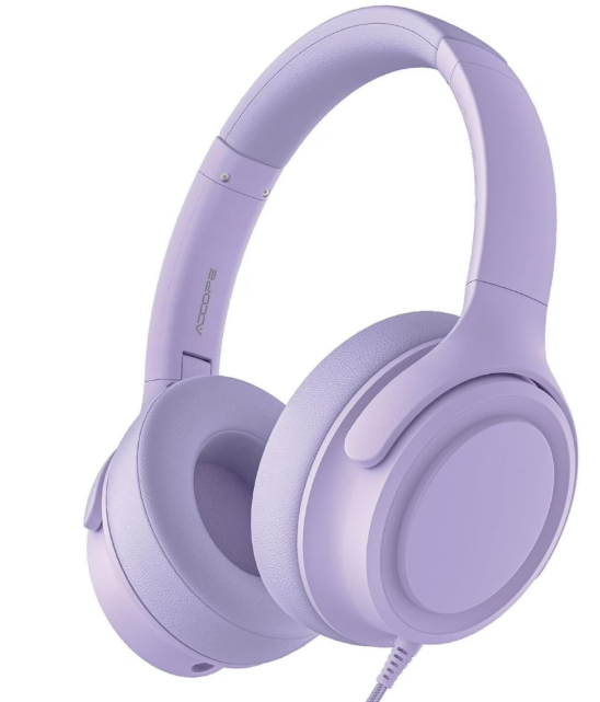 ADOOPE Wired Over-Ear Headphones with USB C Connector, Hi-Fi Stereo Sound, Noise-Isolating Ear Cups, Comfortable Fit for USB C Devices (Purple)